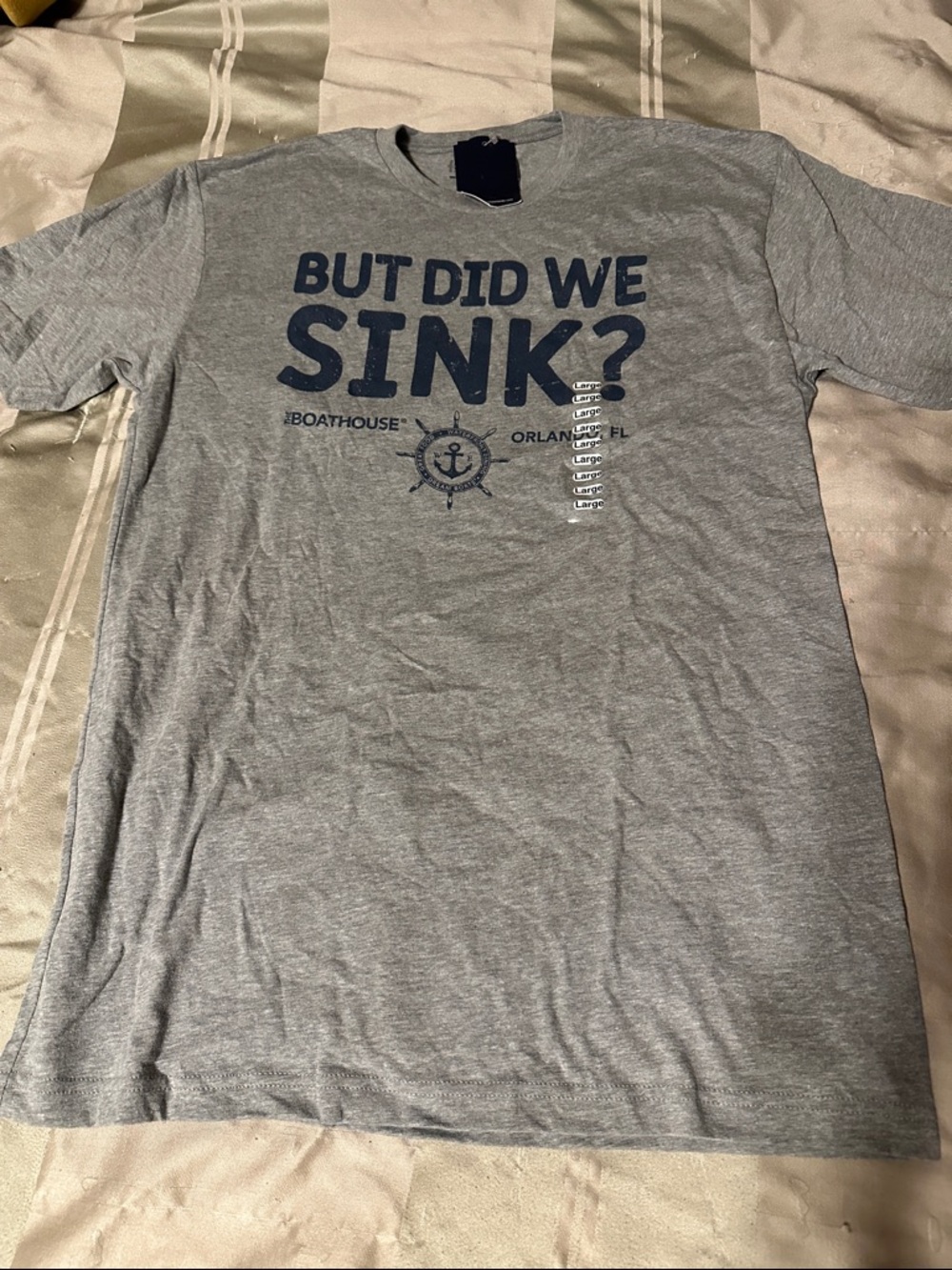 Men's Gray 'But Did We Sink?' Graphic Tee